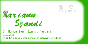 mariann szandi business card